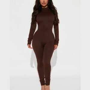Brown Frisky Feline Jumpsuit, XS